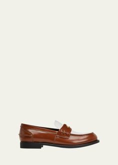 Get free shipping on Miu Miu Bicolor Calfskin Penny Loafers at Bergdorf Goodman. Shop the latest luxury fashions from top designers. Cognac Flats, Miu Miu Flats, Tone Calves, Ballerina Flats, Penny Loafers, Bergdorf Goodman, Top Designers, Leather Heels, Flat Shoes Women