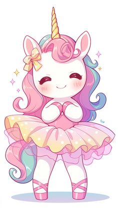 a cute little unicorn in a pink dress