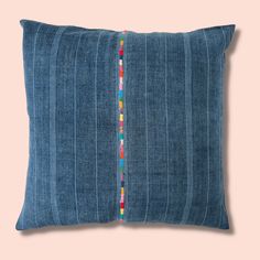 Indigo Corte Pillow - Intertwined Denim Throw Pillows, Ruth And Naomi, Indigo Pillows, Denim Ideas, Feather Pillows, Handwoven Fabric, Vintage Indigo, Lake Geneva, Vintage Pillow