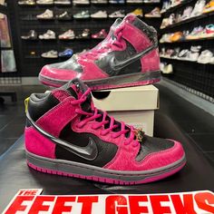 Nike Sb Dunk High Run The Jewels Size 9.5 Brand New You Can Also Shop In Store Downtown Cleveland, Oh At The Feet Geeks Inside Tower City Center Pink Custom Sneakers With Round Toe For Streetwear, Pink Custom Sneakers With Contrast Sole For Streetwear, Pink High-top Custom Sneakers For Streetwear, Pink Custom Sneakers With Gum Sole For Streetwear, Pink Gum Sole Sneakers For Streetwear, Pink Skate Shoes With Boost Midsole For Streetwear, Pink High-top Sneakers With Translucent Outsole For Streetwear, Pink Skate Shoes With Contrast Sole For Streetwear, Pink Custom Lace-up Sneakers With Contrast Sole