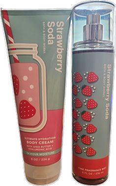 Bathroom Body Works, Bath And Body Works Collection, Strawberry Perfume, Pony Videos, Body Care Set, Strawberry Soda, Strawberry Scent, Sephora Skin Care, Bath And Body Works Perfume