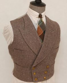 Elevate your winter wardrobe with our Customized Men's Herringbone Wool Double Breasted Vest Coat, expertly designed for both office wear and festive occasions like Christmas and New Year's Eve. This luxurious garment combines timeless craftsmanship with modern tailoring, offering unparalleled warmth and style that makes it the perfect gift for him; seize the opportunity to redefine his elegance this season. At Magnate Artisans, we believe that fashion is an art form, and your wardrobe is a canv Waistcoat Suit Men, Men Waistcoat Outfits, Office Work Wear, Dapper Suits, Dapper Outfit, Double Breasted Vest, Waistcoat Men, Academia Style, Custom Made Clothing