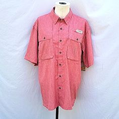 Men's Short Sleeve Magellan Fish Gear Shirt, Red With Vents, Nwt, Sz L. Beautiful Color! Nice And Cool For Spring And Summer. 24.5" Armpit To Armpit 30.5" Shoulder Seam To Hem 1044 Red Short Sleeve Cotton Camp Shirt, Red Cotton Camp Shirt With Short Sleeves, Red Cotton Short Sleeve Camp Shirt, Red Cotton Tops For Outdoor, Red Shirt With Pockets For Spring, Red Spring Shirt With Pockets, Red Summer Tops With Pockets, Red Collared Shirt With Pockets, Casual Red Shirt For Outdoors