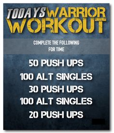 a poster with the words, today's warrior workout for time and instructions to do it