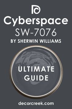 Ultimate Guide of Cyberspace SW 7076 Paint Color by Sherwin-Williams Bathroom Paint Colors Blue, Grays Harbor, Top Paint Colors, Family Room Paint, Family Room Paint Colors, Shutter Colors, Sherwin Williams Gray, Dark Paint Colors, Kitchen Wall Colors