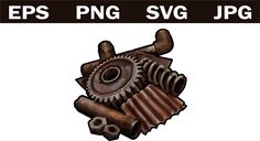 a drawing of an old engine with the words epss png svg jpg