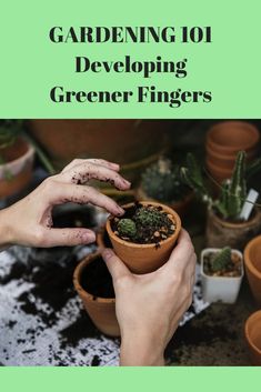 two hands holding a potted plant with the words are you growing?