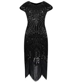 PRICES MAY VARY. High Quality Material-This elegant Great Gatsby-inspired dress for women is made from a blend of polyester and soft mesh fabric. Adorned with fringes, beads, and sequins, it combines comfort with a touch of glamour. Elegant Design-This 1920s cocktail dress showcases a round neckline and cap sleeves. The flowing fringes elegantly cascade past your knees, swaying with each movement to create a beautifully flattering silhouette. Versatile Elegance - Ideal for Great Gatsby-themed pa 20s Inspired Fashion, Gatsby Inspired Dress, 1920's Dress, 20s Costume, Rumba Dance, Great Gatsby Themed Party, Fringed Dress, 1920s Women, Gatsby Themed Party