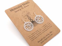 These solid sterling silver earrings are my artistic representation of a Phylogenetic Tree Hillis plot -- a visual snapshot of the evolutionary relationships connecting millions of Earth's various life forms or in simple terms, a biological tree of life. These make a fun and unique fashion statement and are sure to be the topic of conversation! ✦ DETAILS ✦ * Hand-cast from Sterling Silver * Roughly 25mm diameter * Comes with Sterling Silver ear wires or 14k Gold Filled. * Finish color correspond Phylogenetic Tree, Science Themes, Art Carte, Earring Tree, Themed Jewelry, Hand Cast, Charm Earrings, Fire Opal, Necklace Designs