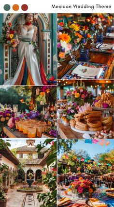 the mexican wedding theme is bright and colorful