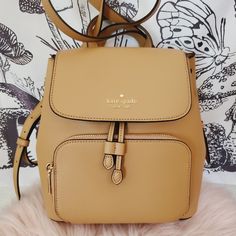 Nwt Kate Spade Backpack Firm Price Luxury Beige Backpack With Adjustable Strap, Classic Beige Backpack With Detachable Strap, Kate Spade Satchel Backpack With Adjustable Strap, Kate Spade Beige Travel Bag, Luxury Kate Spade Backpack With Removable Pouch, Kate Spade Standard Backpack With Detachable Strap, Classic Kate Spade Backpack With Detachable Strap, Kate Spade Satchel Backpack With Detachable Strap, Luxury Kate Spade Backpack With Adjustable Strap