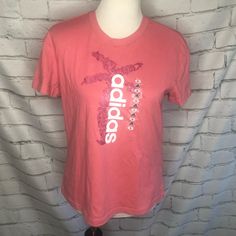 Comfy Tee Shirt By Adidas! Hot Pink With Magenta Pink Palm Tree Detail. Short Sleeve. Size Small. Nwt! Authentic I Am A Posh Ambassador, So Purchase With Confidence No Tradesno Pplno Low Balls Sporty Cotton Shirt For Spring, Trendy Adidas T-shirt For Spring, Graphic Tee Shirt With Logo Print For Spring, Sporty Logo Print Shirt For Spring, Sporty Spring Shirt With Letter Print, Pink Adidas Cotton T-shirt, Adidas Logo Print T-shirt For Spring, Adidas Tops With Logo Print For Spring, Adidas Pink Short Sleeve T-shirt