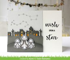 a card with two dogs on it and the words wish upon a star