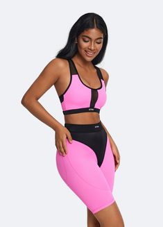 Designed to elevate your style and performance, the High Impact Sports Bra is crafted with supportive straps for comfort and stability. It also features a chic mesh panel for breathability. Pair that with the burst of energy from the vivid pop of color, and we know you’ll experience the perfect blend of fashion and function. Nylon Activewear With Built-in Padding For Training, Mesh Sports Bra With Built-in Padding For Gym, Mesh Sports Bra With Built-in Padding For Workout, Pink Activewear With Built-in Padding For Light Sports, Pink Supportive Activewear With Built-in Padding, Breathable Mesh Micro-elastic Activewear For Workout, Compressive Activewear With Mesh Back For Training, Functional Compression Mesh Activewear, Dynamic Moisture-wicking Activewear For Gym