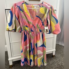 Absolutely Gorgeous Colorful Nwt 100% Cotton Dress! This Is Perfect For Spring And Summer Or Anytime. It’s So Cute. Xs - Never Worn, Smoke Free Pet Free Home Sincerly Jules, Sincerely Jules, Cotton Dress, Dresses Xs, Cotton Dresses, So Cute, Colorful Dresses, The 100, Mini Dress