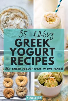 greek yogurt recipe collage with text overlay