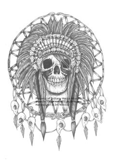 Sweet tattoo idea!!!  Skull Dreamcatcher Native American Indian Art  print 12 by 16 inches. $23.00, via Etsy. Dreamcatcher Drawing, Indian Skull Tattoos, Indian Skull, Dream Catcher Tattoo, Sweet Tattoos, Indian Headdress, Indian Tattoo, Tattoo Illustration, Desenho Tattoo