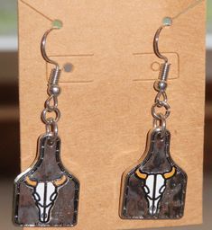 Bull Earrings Bull Earrings, Bluff City, Favorite Jewelry, Jewelry Earrings Dangle, Etsy Earrings, Dangle Drop Earrings, Dangle Earrings, Etsy Accessories, Handmade Items