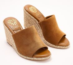 Makes a fashion statement any day of the week in these wedge espadrilles. Wear them with a printed blouse and a pair of cropped jeans for the ultimate summer OOTD. From Vince Camuto. Trendy Spring Espadrilles For Day Out, Trendy Spring Espadrilles, Casual Espadrilles For Spring Day Out, Casual Spring Espadrilles For Day Out, Spring Espadrilles With Woven Sole For Summer Outings, Trendy Espadrille Wedge Sandals For Spring, Trendy Slip-on Espadrilles For Summer, Trendy Espadrille Wedge Sandals, Casual Espadrilles With Removable Insole For Summer Outings