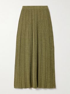 Zimmermann's 'Wylie' midi skirt is made from flexible ribbed-knit flecked with metallic threads for a sparkling finish. It has a floaty design with a comfortable elasticated waist and lightweight handle. Wear it with the coordinating top or pared back to a bodysuit or blazer. Knit Midi Skirt, Sport Swimwear, Knit Midi, Green Skirt, Jeans Dress, Net A Porter, Nightwear, Women Collection, Denim Dress