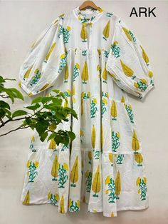 Women Wear Cotton Floral Print Dress Women Stylish Dress Material -: Cotton  Measurement Size :- XS Bust Size > 38 S Bust Size > 40 M Bust Size > 42 L Bust Size > 44 XL Bust Size > 46 XXL Bust Size > 48 Dress Length  > Mini Length 88 cm > Midi Length 126 cm Easy Wear Dresses, Comfortable Maxi Dresses, Pure Cotton Dress, Bird Print Dress, Floral Cotton Dress, Dress Comfortable, Best Dress, Vintage Gowns, Printed Cotton Dress