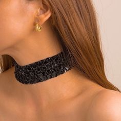 This Unique Piece Is A Wonderful Addition To Your Wardrobe And Your Style; Sure To Get Lots Of Compliments! Gshmve00000m48h Adjustable Black Choker For Party, Evening Metal Choker, Metal Evening Choker, Black Choker For Night Out, Black Metal Choker For Party, Chic Metal Choker For Party, Party Metal Choker In Black, Party Black Metal Choker, Chic Black Party Choker