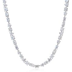 Genuine Moissanite Necklace it's a total gemstone weight of 29.5 ct. t.w. The moissanite stone set in the Necklace are all lab-created D color/VVS1 clarity/3EX moissanite with the same optical and physical properties as a South African diamond that will never lose its brilliance or fire and certified and issued by the GRA authority, which can pass the diamond tester 100%. Sterling Silver Tennis Necklace: The diamond tennis Necklace metal is made of S925 sterling silver plated thick 5 layers of 18k white gold for added durability. Diamond Necklace is hypoallergenic and nickel-free, making them a great choice for sensitive skin. Unlike cheaper metals, sterling silver diamond Necklace will not irritate your skin. We use the most advanced nano-plating technology, the Necklace will not tarnish Silver Marquise Necklace With Single Cut Diamonds, White Baguette Cut Necklace With Diamond Accents, Marquise Diamond White Cubic Zirconia Necklace, Diamond White Moissanite Necklace With 17 Jewels, White Moissanite Baguette Cut Jewelry, White Marquise Cut Diamond Accent Necklace, White Marquise Cut Diamond Necklaces, White Marquise Cut Diamond Necklace, White Baguette Cut Moissanite Jewelry