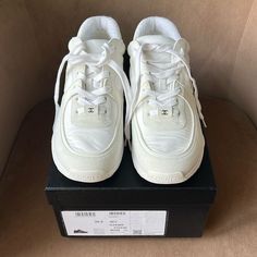 Brand New Never Worn Pristine Chanel Sneakers. Price Is Firm Based On The Above. Will Come With Original Box And Packaging Inside With Shoe Bags And Extra Set Of White Laces. Chanel Women, Shoes Chanel, Chanel Sneakers, Shoe Bags, Chanel Shoes, White Lace, Womens Sneakers, Original Box, Chanel