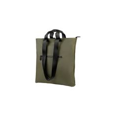 Safely transport a 14" laptop on your daily commute with the military green Gommo Bag from Tucano. The large main compartment stores your necessary travel items and an interior pocket secures a 14" laptop. Carry your charger, keys, or wallet in the exterior accessory pocket. Carry options include dual top handles and a shoulder strap. The bag is made with rubberized material to keep your contents protected against rain and the elements. Shopper in rubberized material Equipped with a large compar Green Rectangular Laptop Bag For On-the-go, Green Shoulder Bag With Laptop Sleeve For Everyday Use, Green Bags With Luggage Sleeve For Everyday Use, Green Shoulder Bag With Luggage Sleeve For Daily Use, Green Standard Backpack Laptop Bag For Everyday Use, Green Commuting Bag With Adjustable Strap, Green Laptop Backpack For Everyday Use, Green Travel Briefcase, Green Tote Backpack Functional Style