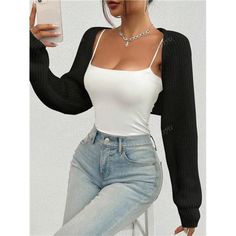 -Item Id 40418705 -Details: Rib-Knit -Sleeve Type: Raglan Sleeve -Style: Casual -Hem Shaped: Asymmetrical -Color: Black -Pattern Type: Plain -Sleeve Length: Long Sleeve -Length: Short -Fit Type: Regular Fit -Fabric: Medium Stretch -Material: Knitwear -Composition: 100% Acrylic -Care Instructions: Hand Wash Or Professional Dry Clean -Sheer: No **Open To Offers!!!** **Bundle To Save More** **30% Off Bundles Of 2 Or More Items!!** ***Orders Go Out Within 5-10 Business Days!! Thank You For Your Pati Black Ribbed Outerwear For Layering, Black Ribbed Outerwear, Black Ribbed Cardigan For Layering, Black Knit Ribbed Cardigan, Black Stretch Shrug For Fall, Ribbed Knit Black Outerwear, Black Ribbed Knit Outerwear, Trendy Black Stretch Cardigan, Trendy Black Winter Shrug