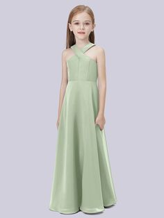 Dusty_Sage Bridesmaid Dresses Olive, Bridesmaid Dresses Dusty Sage, Dress Georgette, Full Maxi Skirt, Junior Bridesmaid Dress, Dress Order, Junior Bridesmaid Dresses, Junior Bridesmaid, Georgette Fabric