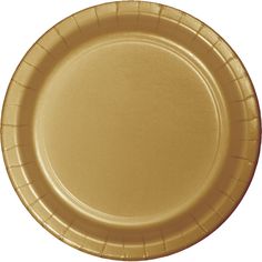 a gold paper plate on a white background