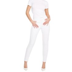 Good American White Jeans Size 6 Or 28 Good Waist Crop Style Nwt Brand New With Tags! Cut From A Resilient Cotton Blend, These Stretch-Denim Jeans Are Cut To Offer Ultimate Freedom Of Movement In A Sleek, Cropped Skinny-Leg Cut. Waist Nipping Skinny High High Rise Jean With Flat Tummy Tech And A Gap Proof Waistband. 26" Inseam 11.5" Rise Zip Fly With Button Closure Five-Pocket Style 81% Cotton, 10% Recycled Cotton, 6% Elasterell, 3% Elastane Retail: $139 American Jeans, Good American, Cropped Style, High Rise Jeans, Recycled Cotton, Stretch Denim, Jeans Size, White Jeans, Denim Jeans