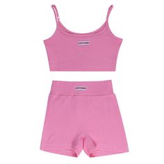 Women Two-piece Clothes Set U-shaped Collar Sleeveless Crop Tops and Shorts Casual Summer Ladies Clothing Sets Solid Color Sports Sets For Summer, Stretch Cotton Sleeveless Sets, Stretch Sleeveless Gym Sets, Sporty Sleeveless Loungewear Set, Sporty Sleeveless Set For Spring, Sleeveless Short Set For Summer Loungewear, Fitted Sleeveless Sports Sets, Pink Sleeveless Crop Top For Loungewear, Summer Workout Sleeveless Sets