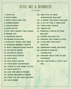 Give me a number game in instagram and facebookSend this to your friends or story to let them know more about youHave some fun and hope you'll gain new friends. Pick A Number Questions, Give Me A Number, Questions To Ask People, Good Truth Or Dares, Truth Or Dare Questions