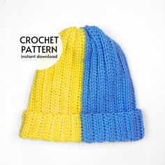 a crochet hat is shown with the word crochet pattern below it