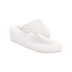 Manufacturer: Olivia Miller Size Origin: US Style Type: Wedge Sandals Collection: Olivia Miller Closure: Material: Man Made Maerials Fabric Type: Sku: BH5931312 Size: 6.  Color: White.  Gender: female.  Age Group: adult. Olivia Miller, Sandals Collection, Womens Wedges, Wedge Sandals, Shoes Women Heels, Gender Female, Clothing And Shoes, Age Group, Shoes Heels