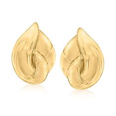 Ross-Simons - Italian 18kt Gold Over Sterling Teardrop Clip-On Earrings. From Italy, these clip-on earrings are oh so luxe for less! Beautifully crafted in high-polished 18kt yellow gold over sterling silver in a charming teardrop motif. Clip-on, 18kt yellow gold over sterling silver clip-on earrings. Luxe For Less, Jewelry Presentation, Love Knot Ring, Twisted Bangle, Herringbone Necklace, Gold Statement Earrings, Gold Clips, Fine Jewelery, Natural Gold