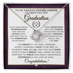 a card with a necklace that says congratulations to a beautiful girl on her graduation day