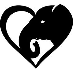 an elephant's head in the shape of a heart