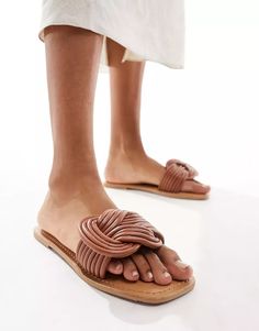 ASOS DESIGN Wide Fit Fifi woven mule flat sandals in tan | ASOS Trendy Brown Sandals With Woven Sole, Chic Brown Woven Sandals, Brown Woven Leather Sandals For Summer, Brown Slide Mules For Spring, Summer Brown Woven Leather Sandals, Brown Flat Heel Slides For Spring, Brown Flat Heel Mules For Summer, Brown Synthetic Slides For Spring, Brown Woven Leather Sandals For Spring