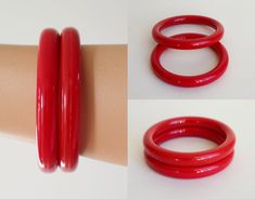 "IF YOU WANT TRACK NUMBER PLEASE CONTACT ME BEFORE ORDERING! Diameter 6,5 cm - 2,55\" Sign of use Very good vintage condition" Vintage Red Round Bangle, Vintage Handmade Red Bangle, Vintage Red Adjustable Bracelet, Vintage Red Adjustable Bangle, Vintage Adjustable Red Bracelets, Vintage Red Adjustable Bracelets, Red Retro Bangle Jewelry, Handmade Red Cuff Bracelet For Formal Occasions, Formal Handmade Red Cuff Bracelet