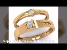 two wedding rings with the words forever written on them and an image of a couple's engagement ring