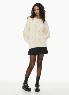 PEGGY SWEATER | Aritzia Big Cardigan Outfit, Peggy Sweater, Aritzia Outfit, Aritzia Style, Big Cardigan, Big Comfy Sweaters, Gilmore Girls Outfits, Sweater Aritzia, Cable Pattern