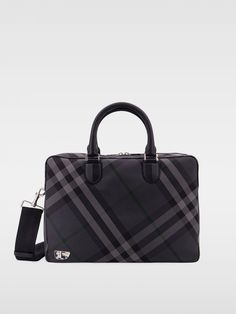 Find BURBERRY Bags on Editorialist. Bags BURBERRY Men color Black Knight Design, Burberry Men, Brushed Metal, Black Bag, Burberry Bag, Metal Hardware, Swim Trunks, Equestrian, Black Color