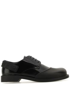 Shop LOEWE lace-up leather oxford shoes Designer Calf Leather Lace-up Derby Shoes, Designer Patent Leather Oxfords For Derby, Classic Black Lace-up Shoes In Calf Leather, Classic Black Calf Leather Lace-up Shoes, Black Calf Leather Oxfords For Derby, Business Oxfords With Branded Insole, Business Oxfords With Branded Insole And Flat Heel, Flat Heel Oxfords With Branded Insole For Business, Flat Heel Oxfords For Business