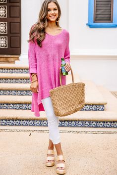 Casual Candy Pink Oversized Sweater - Light Spring Sweater – Shop the Mint Casual Textured Knit Sweater Dress For Spring, Comfy Pink Sweater For Fall, Pink Sweater For Fall Day Out, Casual Knitted Sweater Dress For Loungewear, Casual Pink Sweater Dress For Fall, Casual Soft Knit Sweater Dress For Loungewear, Comfy Long Sleeve Pink Sweater, Oversized Knit Sweater For Day Out, Casual Soft Knit Sweater Dress