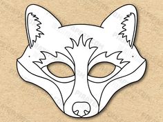 a paper mask with an image of a fox's head