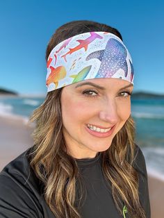 If you're on the hunt for a headband that'll stay put while you're active, search no more! This stretchy headband, crafted from swimsuit material, is exactly what you need. This headband is particularly helpful for water sports enthusiasts as it stays securely in place underwater, allowing you to enjoy observing the fish while SCUBA diving or snorkeling instead of being distracted by hair floating in front of your face. It's also perfect for high-intensity workouts since it dries quickly after g Adjustable Casual Sports Headband, Adjustable Cotton Sweatband Headband, Adjustable Cotton Sweatband Headband For Summer, Adjustable Sweatband Headband, Casual Elastic Bandeau Headband, Casual Summer Headband With Elastic Band, Sports Headband With Elastic Stretch, Stretch Sports Headband With Elastic Band, Sports Sweatband Headband