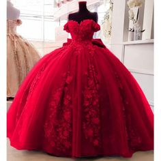 Beaded Princess Quinceanera Dresses For Black girls with Big Bow Sweet 15 16 Ball Gown Princess Ball Gowns Red, Red Dresses For Quinceanera, Red 15 Dress, Red Dress Sweet 16, Xv Dresses Red, Quince Red Dresses, Red Xv Dresses, Red 15 Dresses Quinceanera, Dark Red Quinceanera Dresses